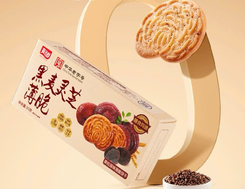 Bánh quy lúa mạch nấm Linh Chi đỏ